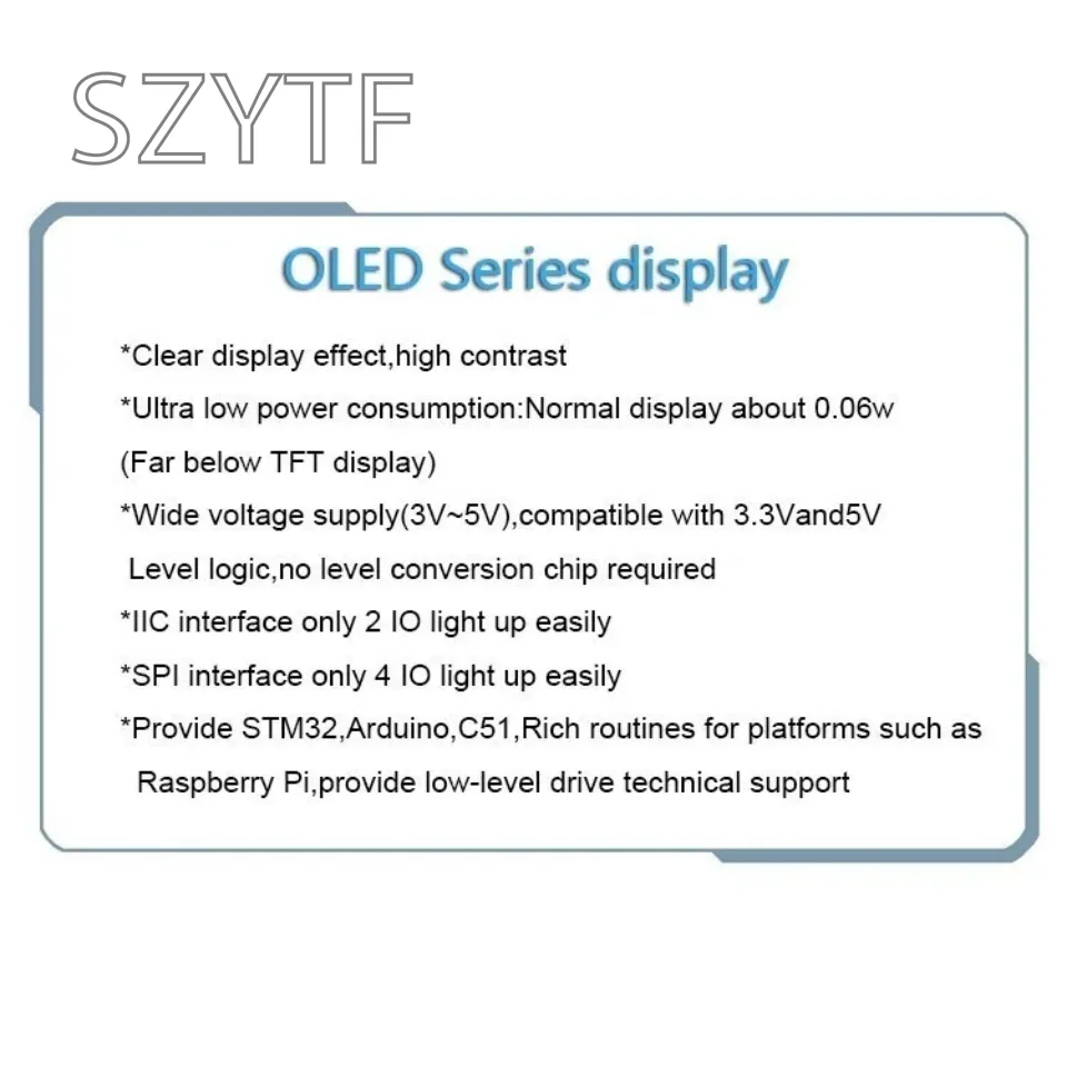 White word OLED series 0.91/0.96/1.3 inch OLED display module IIC I2C SPI 128X64 I2C SSD1306 12864 LCD for arduino