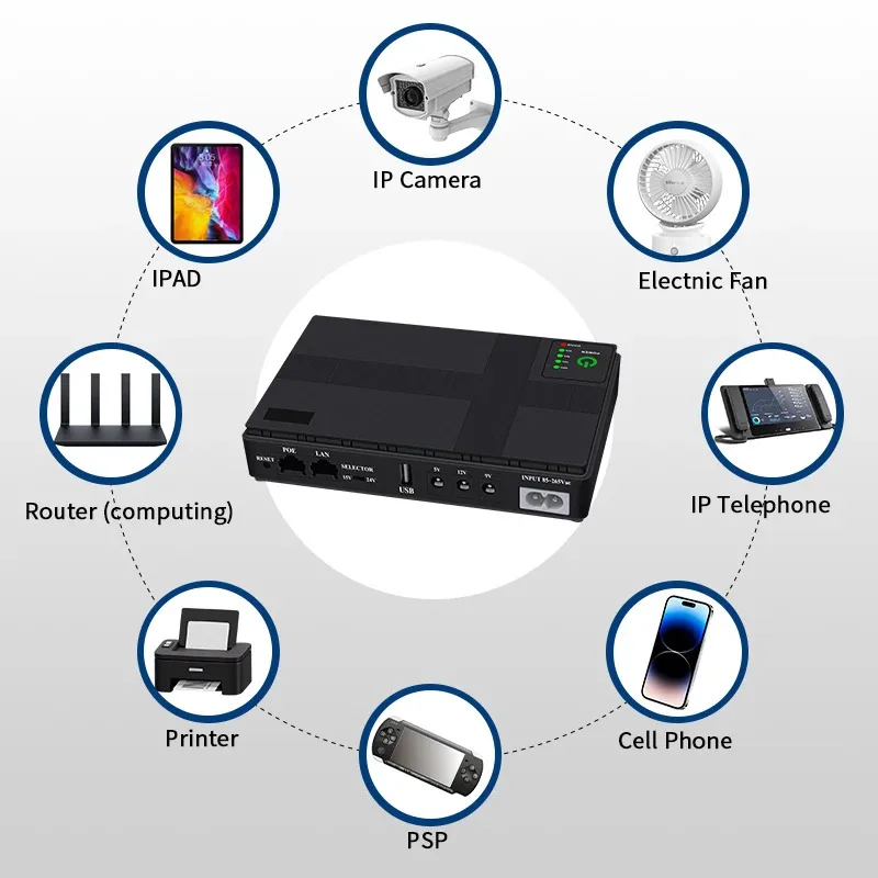 Poe Ups Dc Ups Uninterruptible power supply Mini Portable Battery Backup for Wifi Router Modem CCTV Camera Home