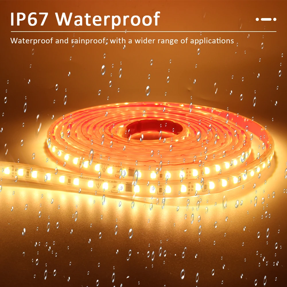 220V IP68 Impermeabile 120LED/m LED Strip Light SMD 2835 Nastro flessibile Lampada ON OFF Interruttore Spina UE per illuminazione esterna