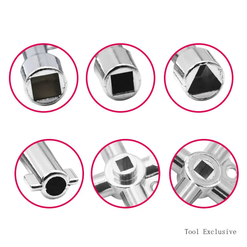 Multi-Specification Cross-Shaped Electric Control Cabinet Triangle Key Wrench Elevator Water Meter Valve Double-Sided Wrench