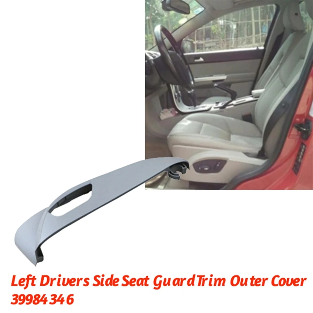 Zierabdeckung für den linken Fahrerseitensitzschutz 39984346   Für Volvo S40 MK2 V50 2004-2012 Autositz-Einstellverkleidung, äußere Abdeckung