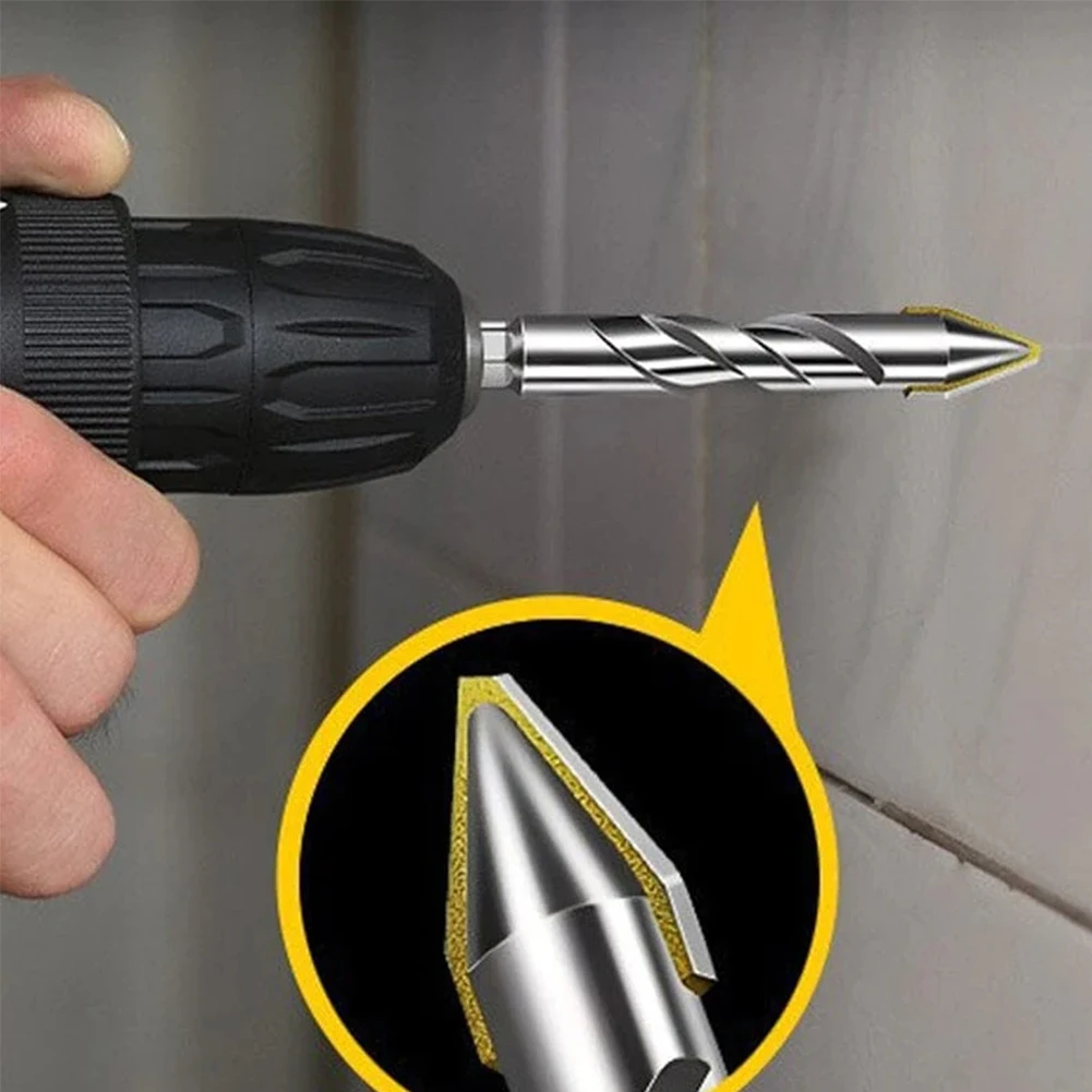 Eccentric Twist Drill Bit 3/4 Pcs High-Strength Drill Bits Sets 6mm/8mm/10mm/12mm Metal Twist Drill Bits for Glass/Tile/Wood