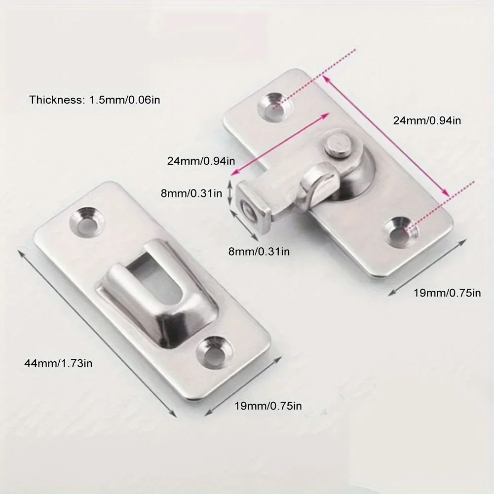 Durable 304 Stainless Steel Door Lock Latch - High-Security Home Protection - Rust-Resistant, Easy Install - For Long-Lasting