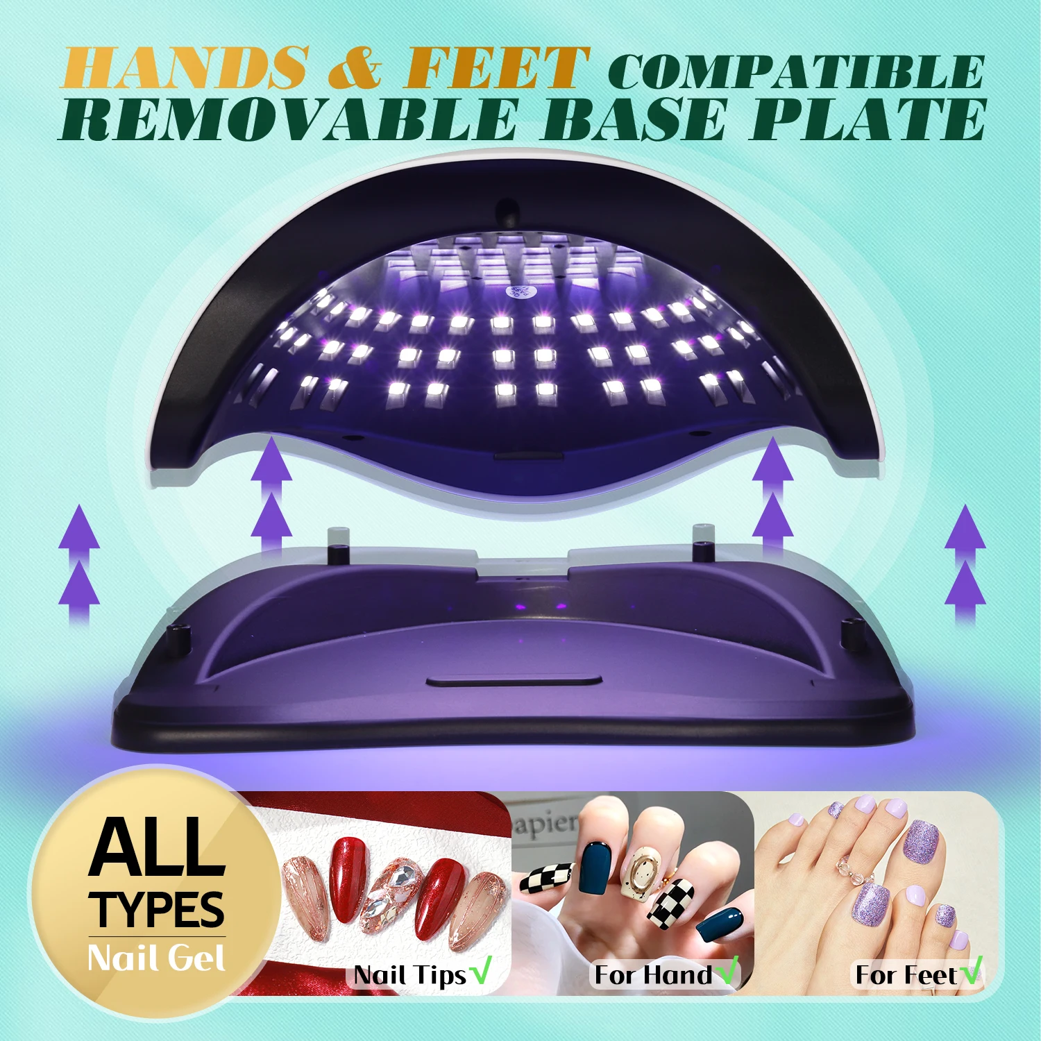 Lampa UV LED do paznokci 380W Lampy do utwardzania paznokci do salonu domowego Potężne lampy LED do suszenia wszystkich żelowych lakierów Profesjonalny sprzęt do paznokci