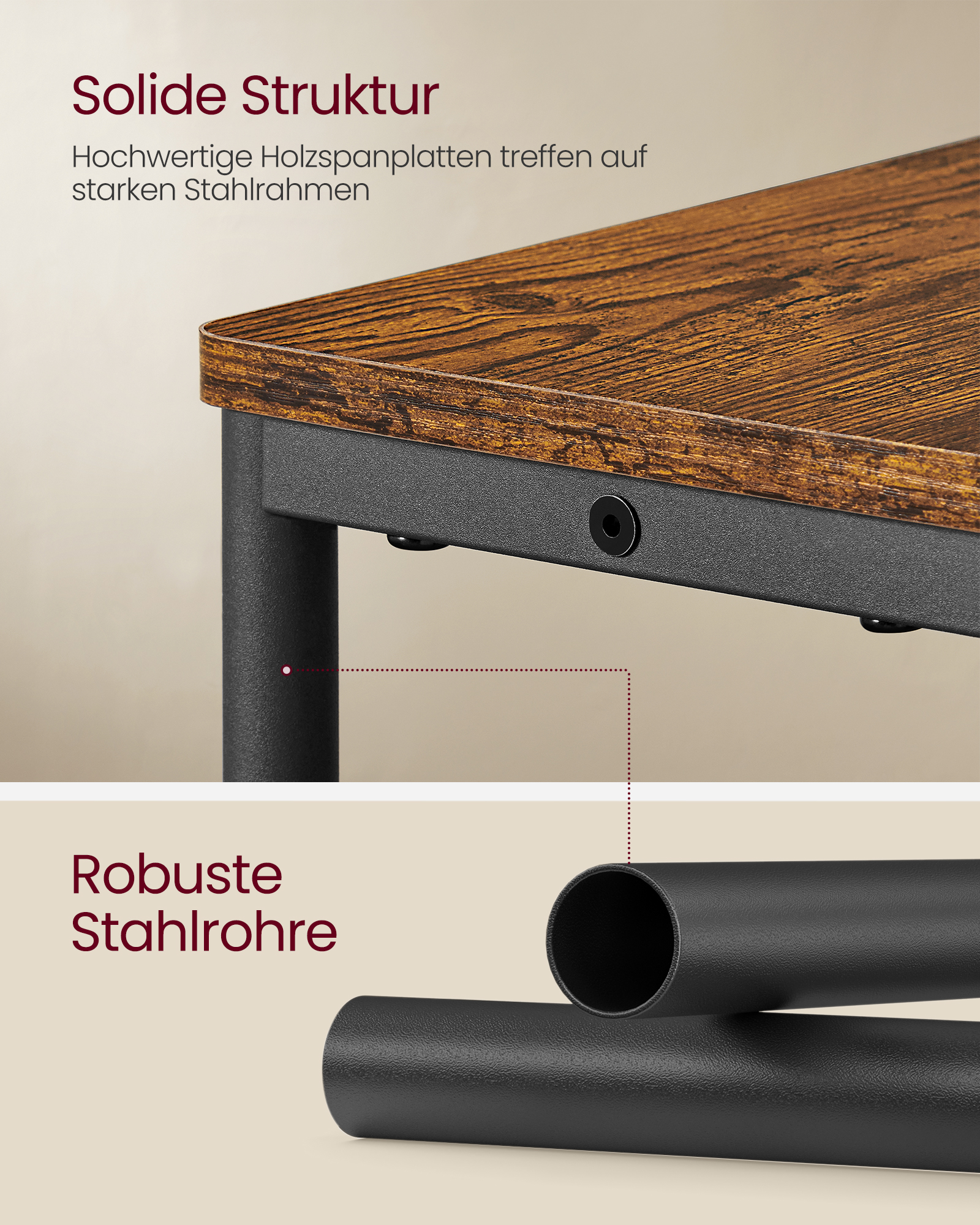 VASAGLE Beistelltisch, schmal, Nachttisch mit Ladefunktion, 3 Ablagen, Zeitschriftenhalter