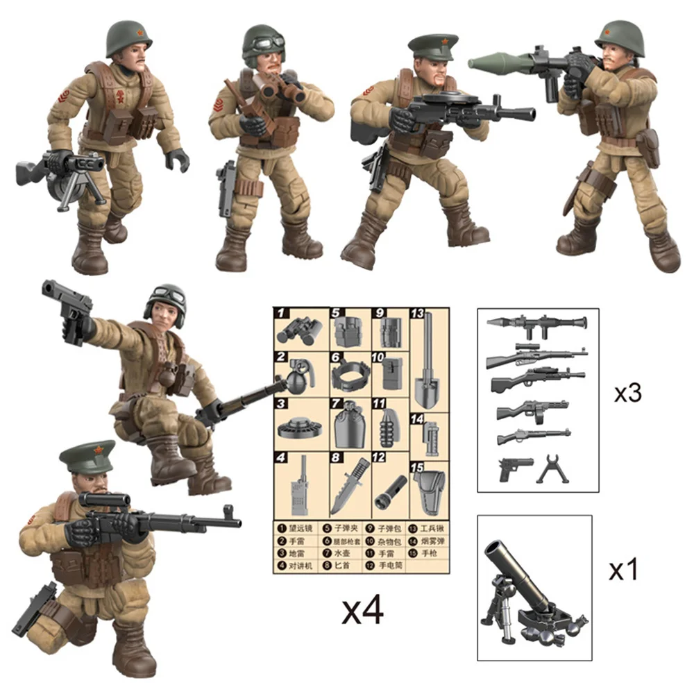 2024 第二次世界大戦 WW2 陸軍軍事兵士 SWAT 特殊部隊フィギュアモデルビルディングブロックレンガ子供のおもちゃのギフト