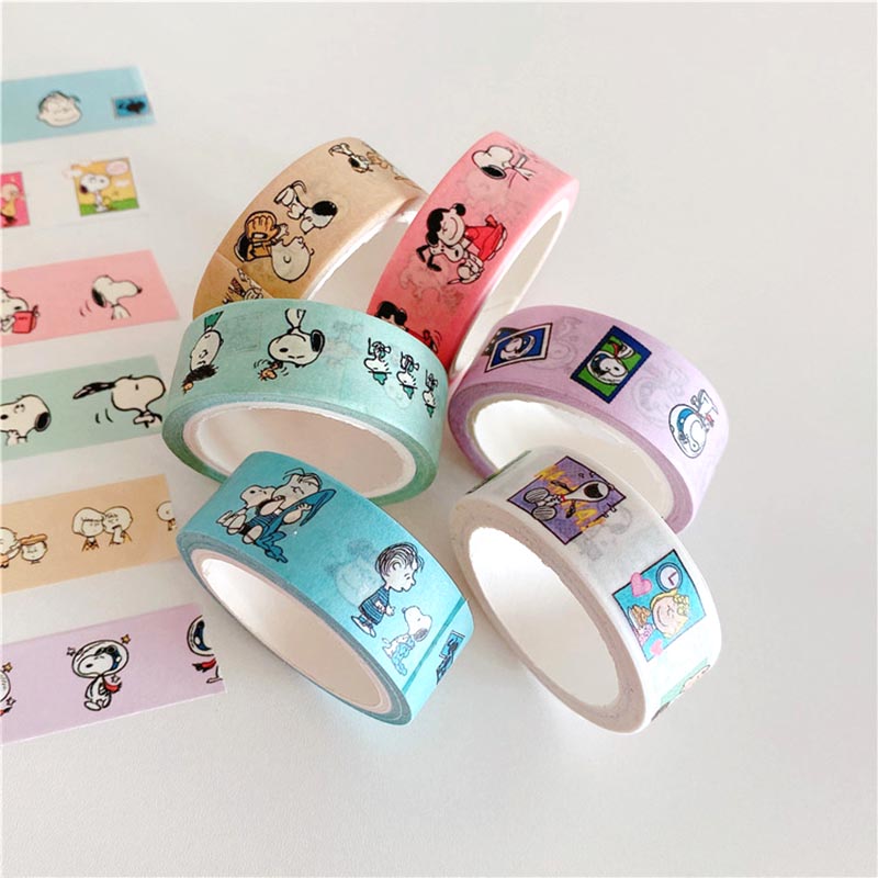 Kawaii Snoopy Washi Stickers Tape Cartoon Scrapbooking DIY Diary Decorative Sealing Sticker Album Stick Label