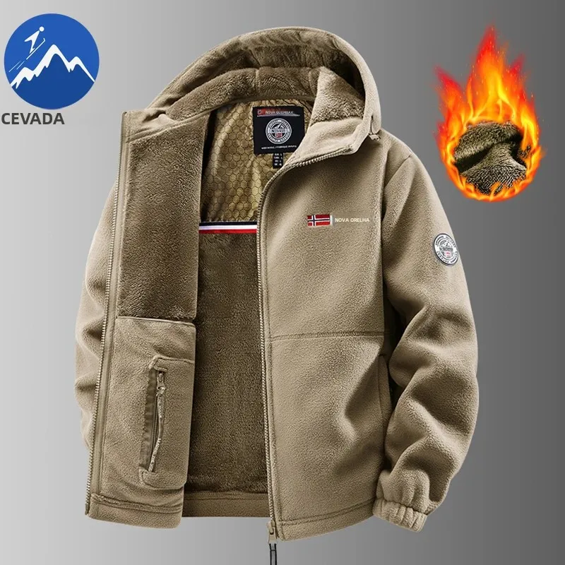 Maxbarley marca jaqueta de lã de inverno dos homens casual engrossado casaco de lã athleisure design quente moda com capuz jaquetas neve terno de esqui