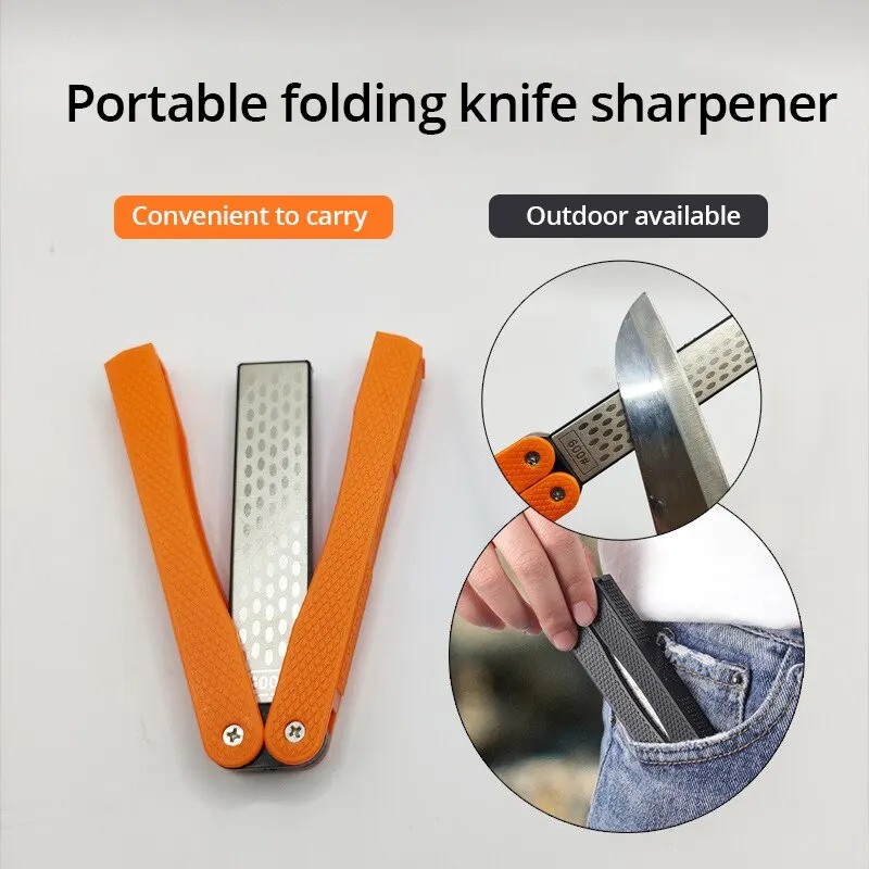 1 PC แบบพกพา DOUBLE SIDE Grindstone Professional KITCHEN Sharpener สําหรับพับมีด Sharpening Stone Sharpener เพชร