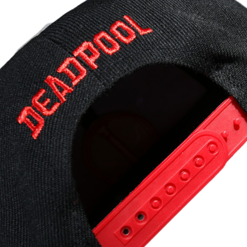 Anime Figur Deadpool Erwachsene Mode Stickerei Snapback Flache Krempe Hut Unisex Hip Hop Rot Schwarz Cartoon Einstellbare Baseball Kappe