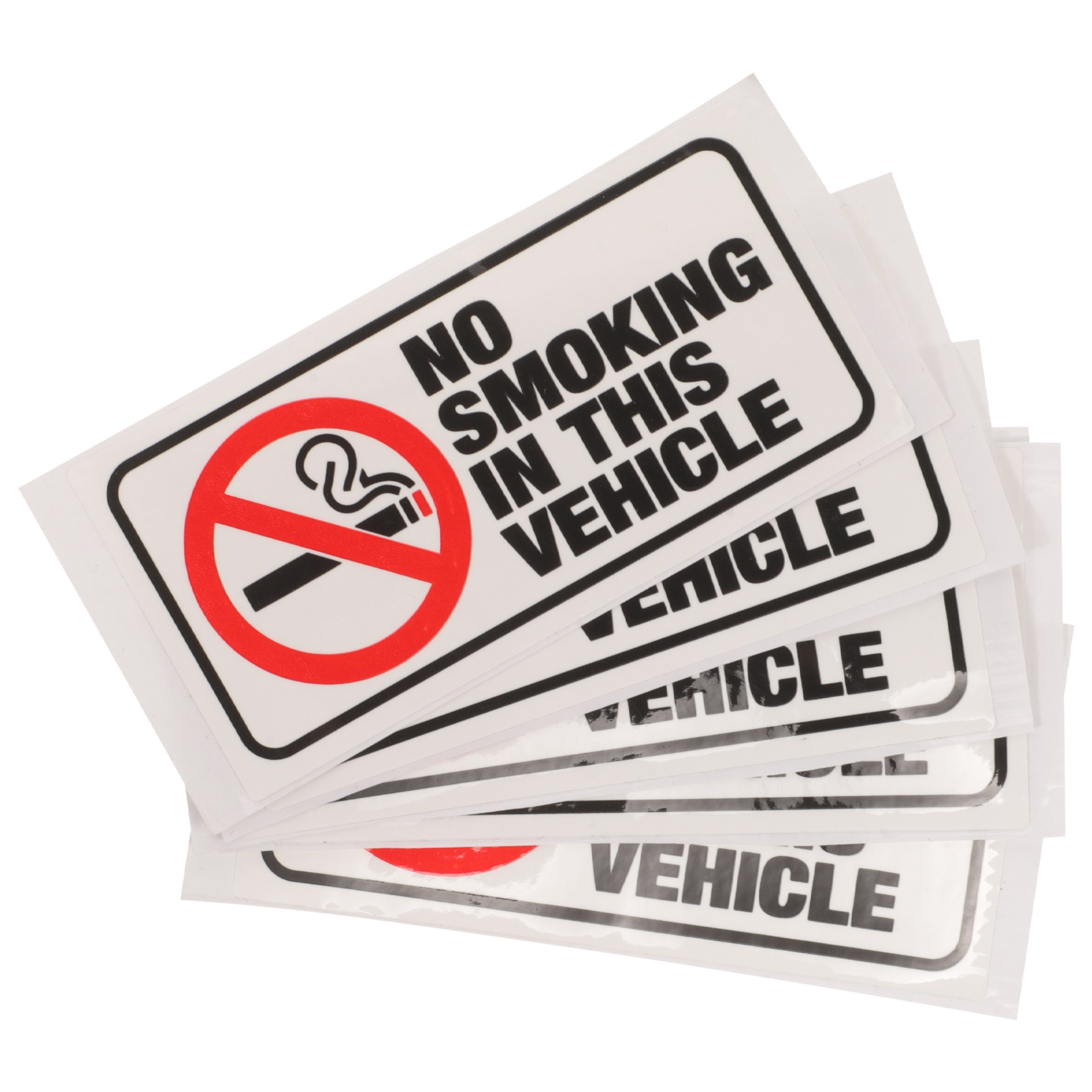 6 Pcs No Smoking Sticker Warning Sign This Vehicle Label Nail Stickers Decal for Car Labels Decals