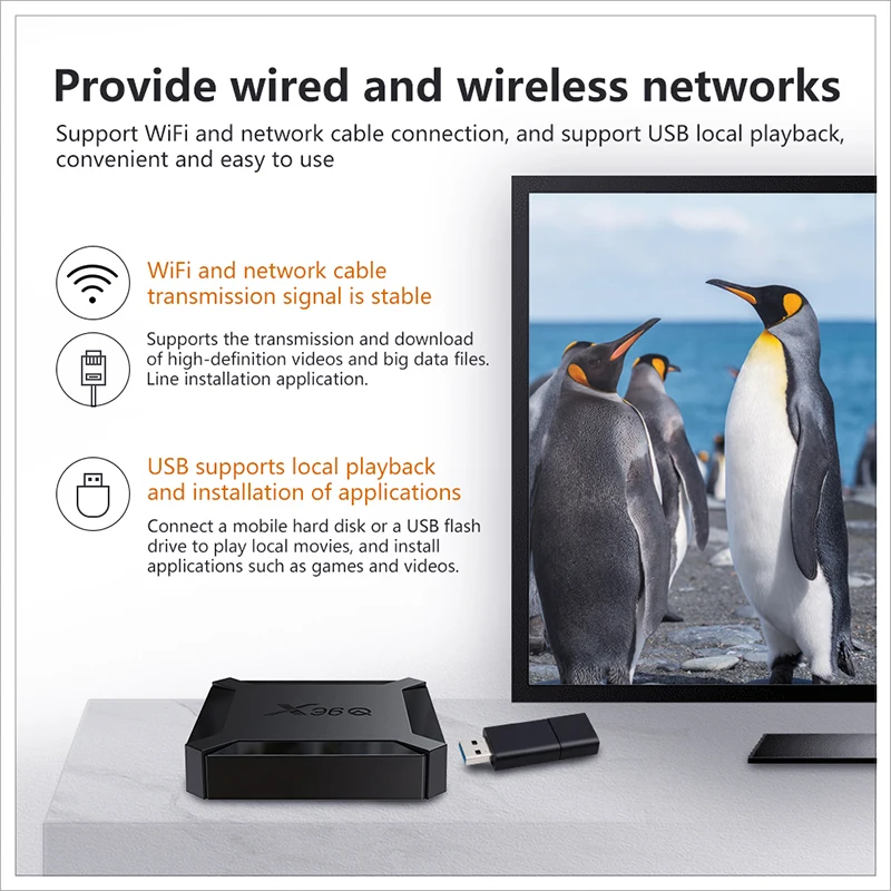 X96Q Media Player 4GB 64GB Android 10.0 TV Box Allwinner H313 Quad Core 4K 2.4G Wifi 1GB 8GB Set Top Box