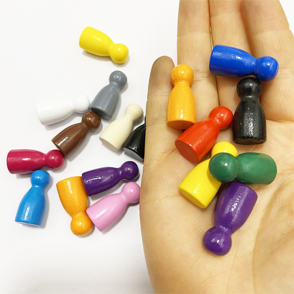 20Pcs/Set 14 colors Wooden Chess Pieces Board Game Accessories Wood Game Pawn/Chess Card Pieces For Board Games Accessories