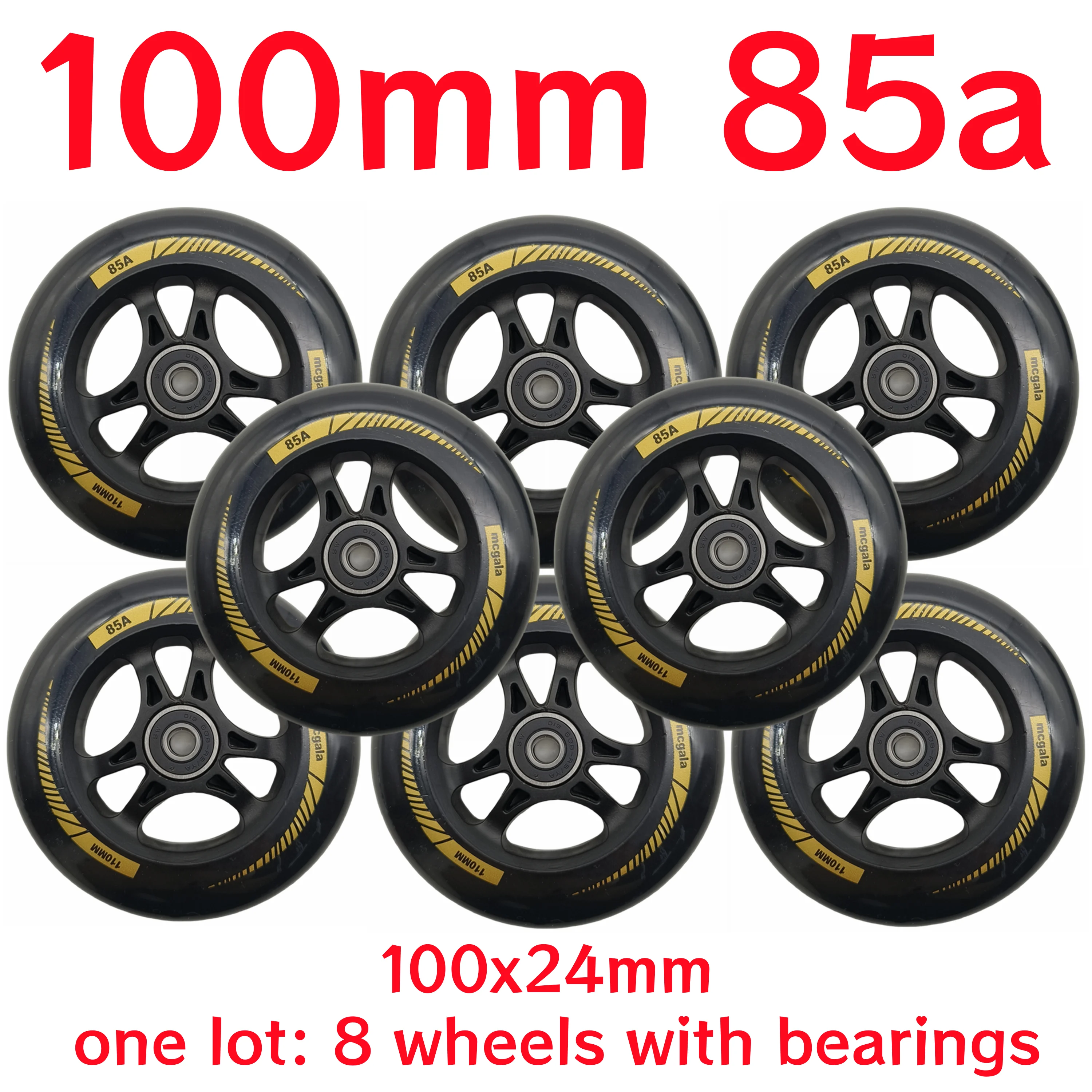 Roda de skate de velocidade 90MM 100mm 110mm espessura 24mm com rolamento 85a 8 pçs/lote