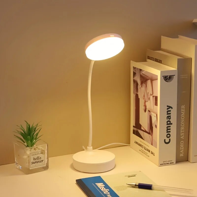 Lampe de bureau blanche à 10 LED avec port de charge USB, 3 niveaux de gradation, contrôle tactile, 1 pièce