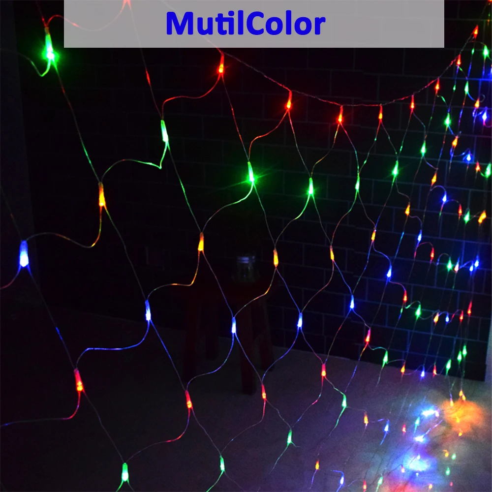 LED Netto Verlichting String Warm Wit Blauw Veelkleurig Buiten 220V 110V Kerst Tuin Vakantie Home Decor Bruiloft Feest Fee