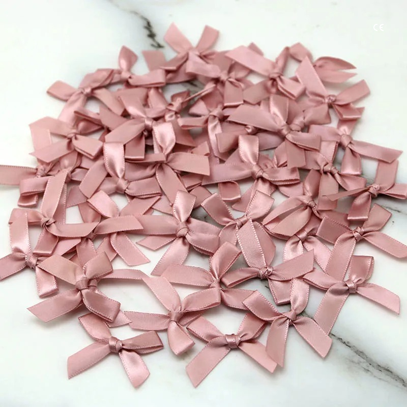 (50 uds) lazos de cinta coloridos de 4*4cm tamaño pequeño cinta de raso de poliéster lazo flor decoración artesanal DIY