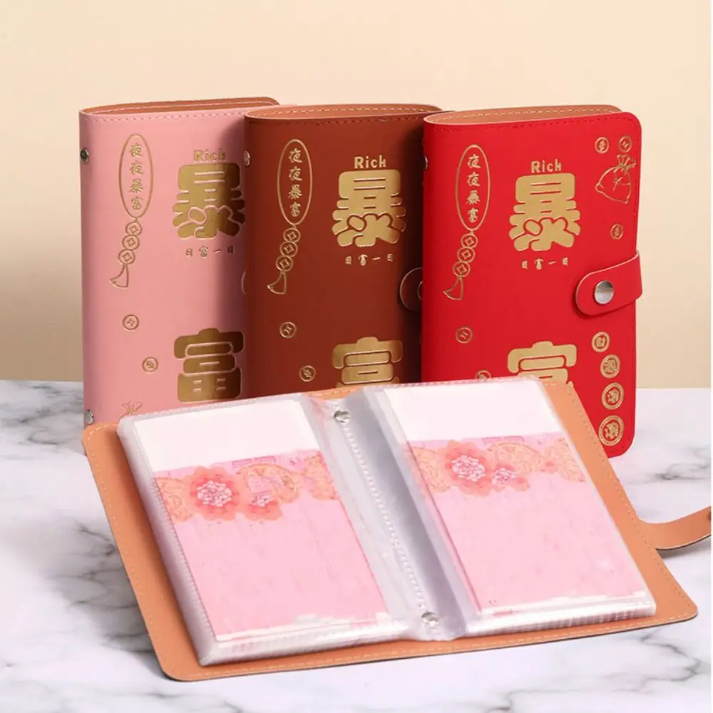 Pasta de couro pu para economia de dinheiro, carteira de armazenamento recarregável, organizador, envelopes de dinheiro, manual de economia, pasta de orçamento