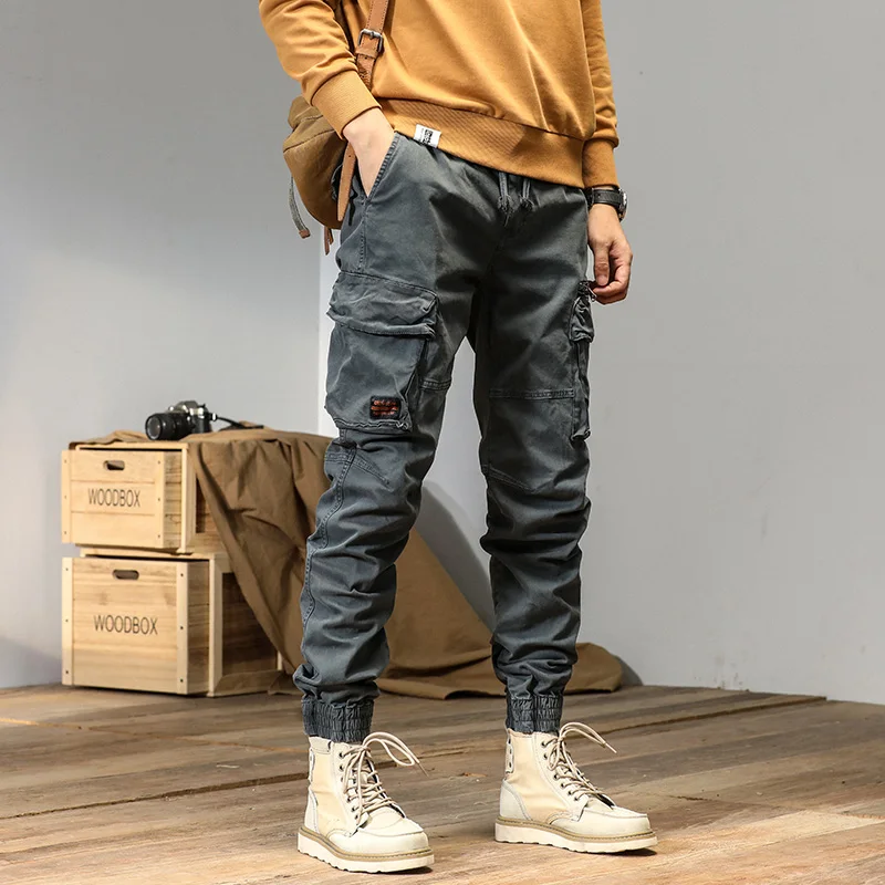 CAAYU JoggersกางเกงCargoผู้ชายสบายๆY2k MultiPocketกางเกงชายSweatpants Streetwear TechwearยุทธวิธีTrackกางเกงสีดําผู้ชาย