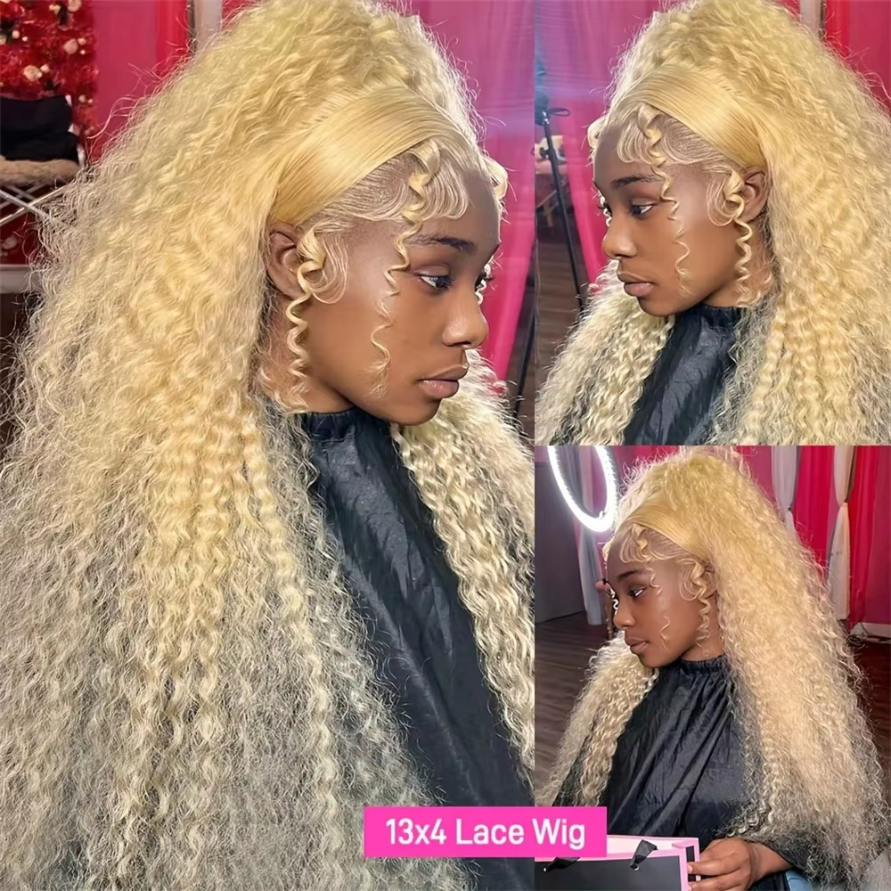30 Inch 13x6 Transparent HD 613 Honey Blonde Deep Wave Lace Frontal Wigs Brazilian 13x4 Curly Colored Lace Front Human Hair Wigs