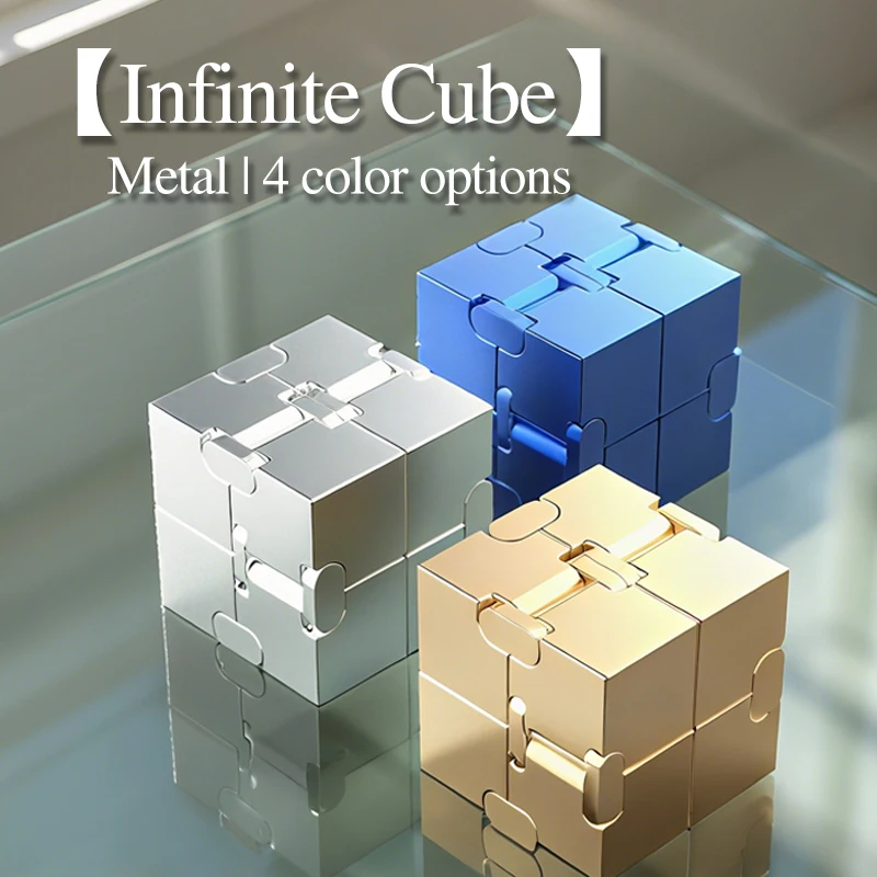 Cubo de metal de moda atualizado-brinquedo de descompressão anti-ansiedade, jogo de provocador de cérebro para tdah, brinquedo criativo de mesa de escritório
