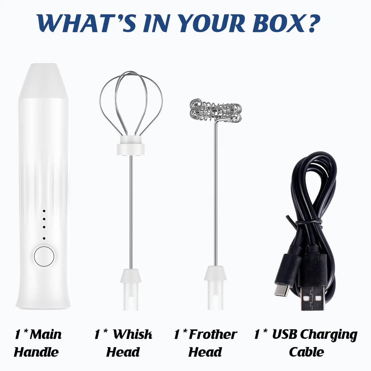 MINI Frother นม USB ชาร์จ 3 ความเร็วโฟม Maker Coffee Whisk Mixer ไฟฟ้า Handle Blender Egg Beater