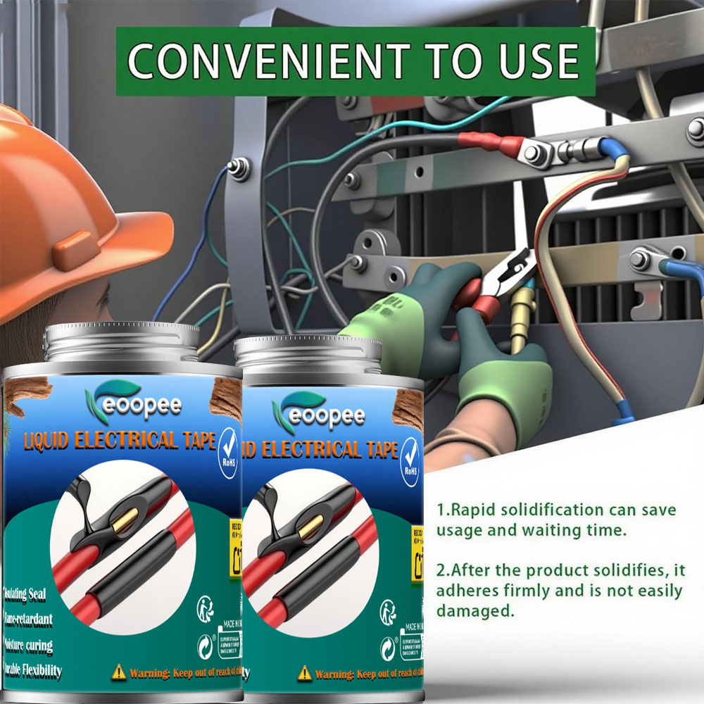 Liquid Waterproof Electrical Tape Epoxy Resin Black Glue Quick Drying Sealant For Wires And Cables Home Use Fix Line Glue