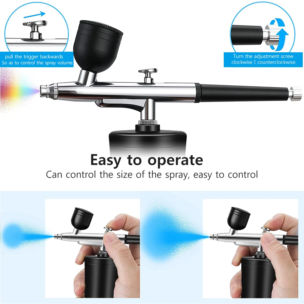 Aerógrafo con compresor, aerógrafo de pintura, minipistola pulverizadora para pintar, Kit de aerógrafo inalámbrico con pistola pulverizadora de compresor