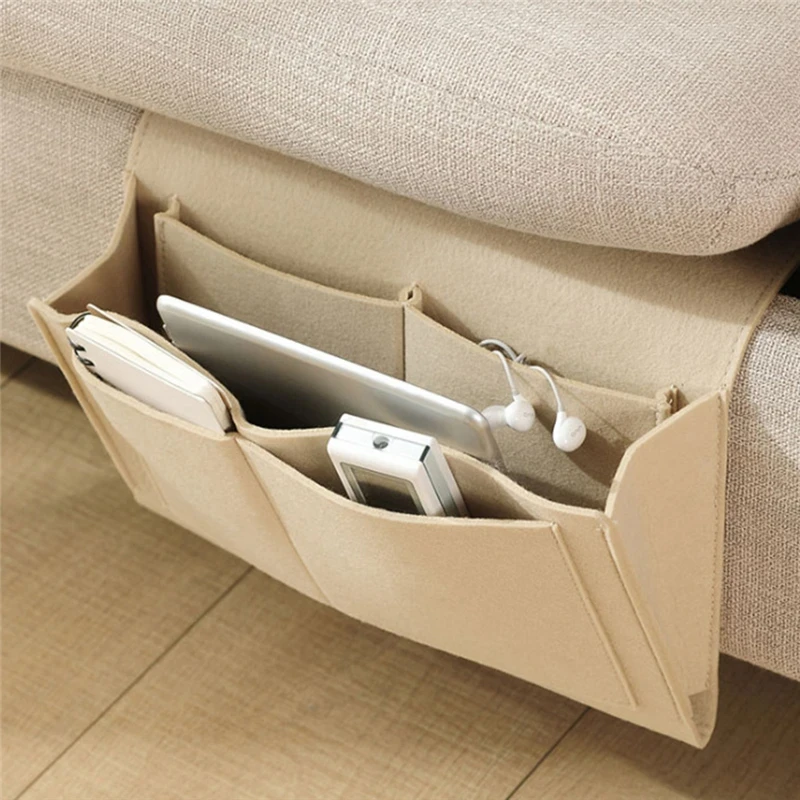 Baby Bed Hanging Organizer – Felt Storage Pockets for Couch & Bedside, Remote Control & Toy Storage Solution