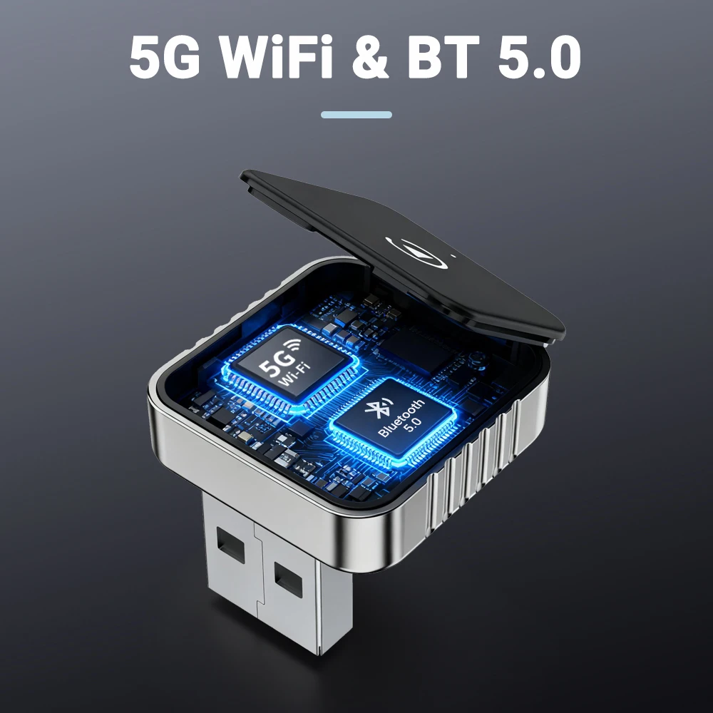 XUDA 2-in-1 verkabelt mit kabellosem CarPlay-Android-Auto-Adapter für OEM-Autoradio mit USB-Dongle, Smart Mini Box, Plug-and-Play-Blueto