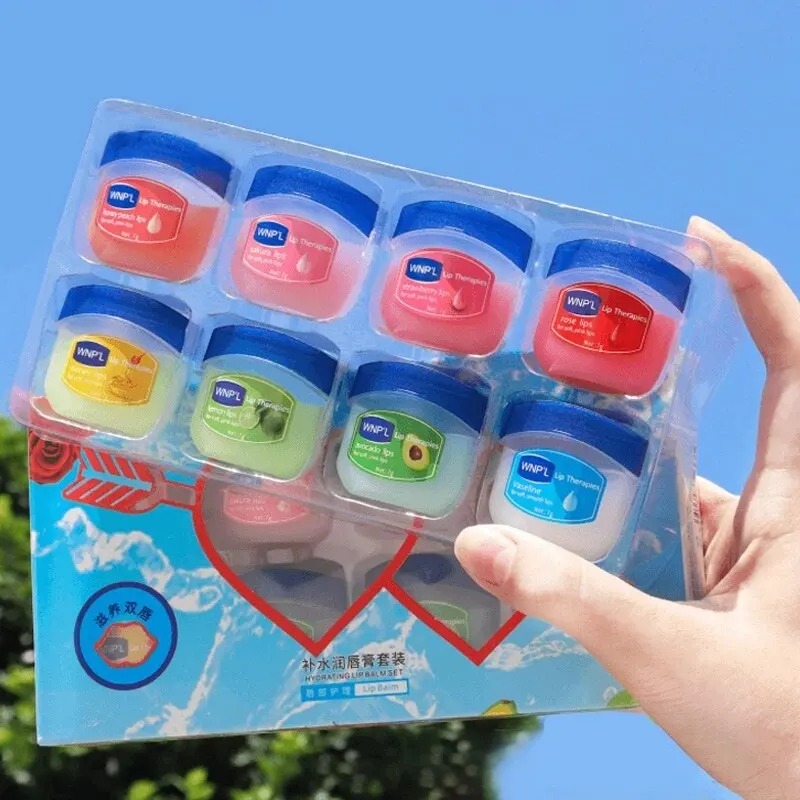 4/6/8pcs Balsamo per le labbra idratante Set Sbiancante Base idratante Base vegetale naturale Idratante Crepa Cura delle labbra Gelatina idratante
