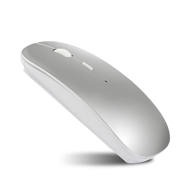 Ratón inalámbrico con Bluetooth, recargable, inalámbrico, silencioso, ergonómico, óptico, USB, para PC y portátil