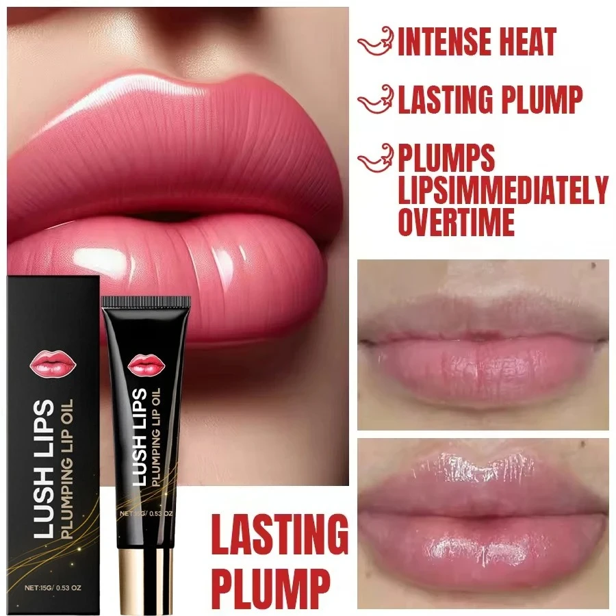Aceite regordete de labios voluminizador al instante aumenta la elasticidad de los labios hidrata de larga duración brillo regordete de labios maquillaje de belleza Sexy