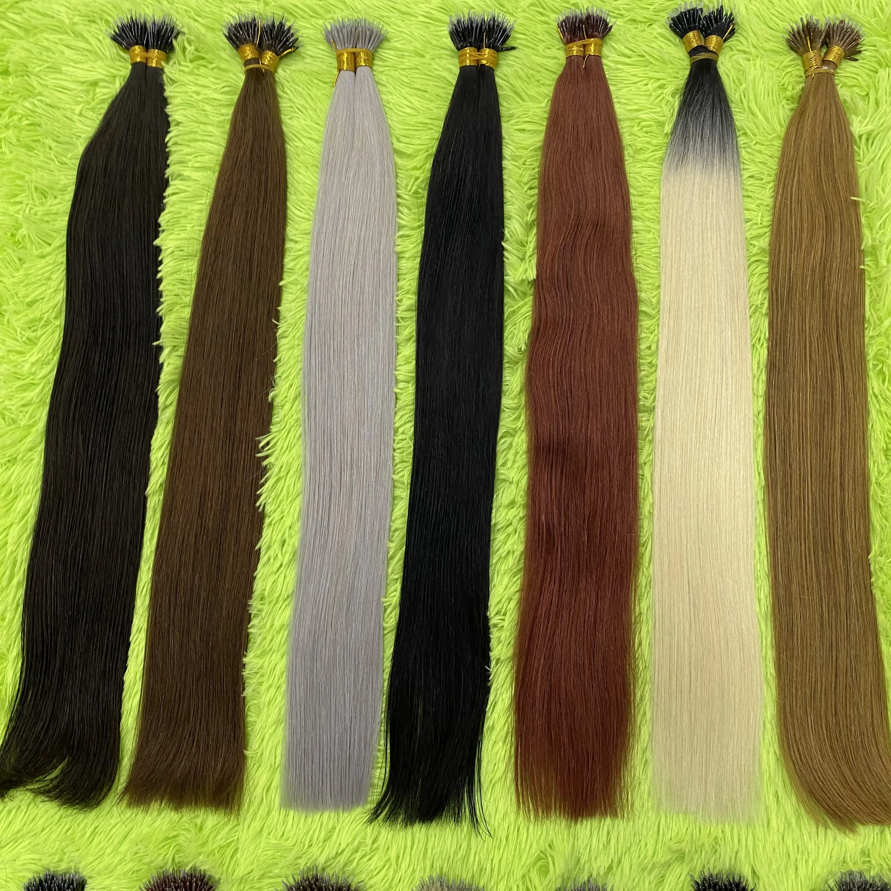 Nano anel extensões de cabelo ombre 100% humano remy extensões de cabelo nano anel micro contas ponta grossa cabeça cheia 18 "-30" extensões