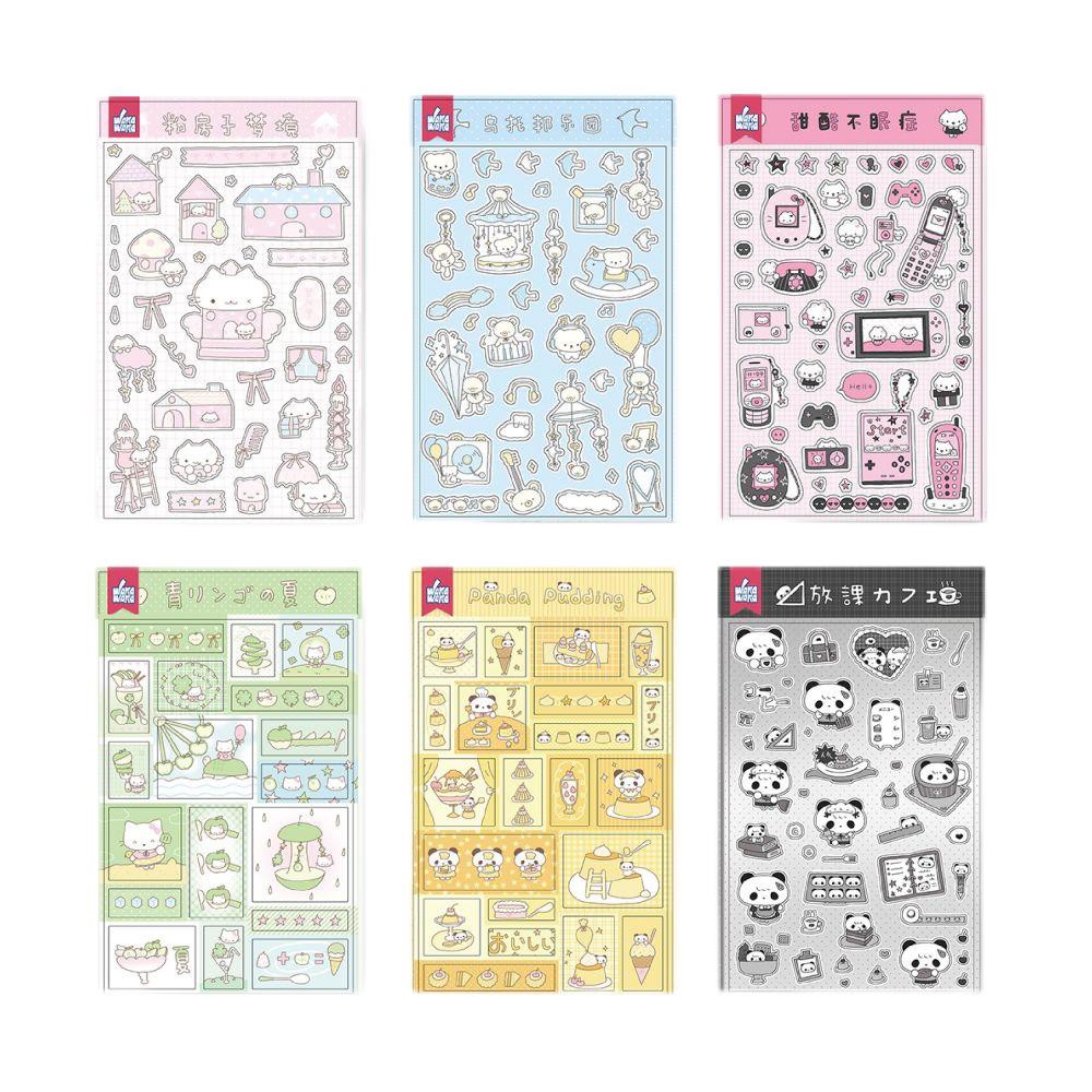 1ชิ้นสติกเกอร์ตกแต่งรูปสัตว์ลายกราฟฟิตีเครื่องเขียนจากเกาหลีสติกเกอร์การ์ดน่ารักสำหรับศิลปะการทำสมุดภาพงานวางแผนงานฝีมืออัลบั้ม