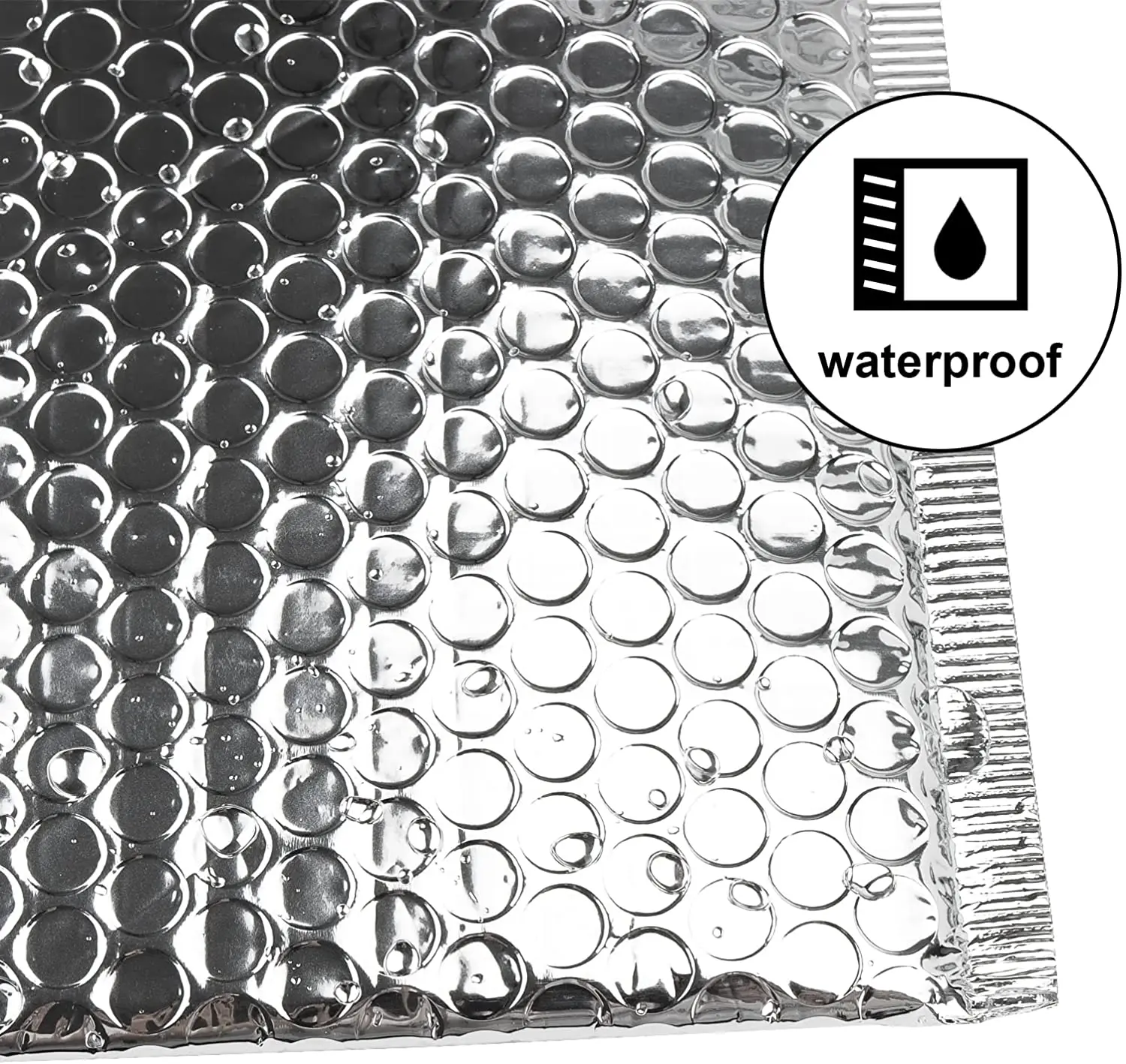 50pcs Laser Silver Mailer Poly Mailing Bolha Acolchoada Envelopes para Mailer Presente Embalagem Self Seal Bag Bubble Padding