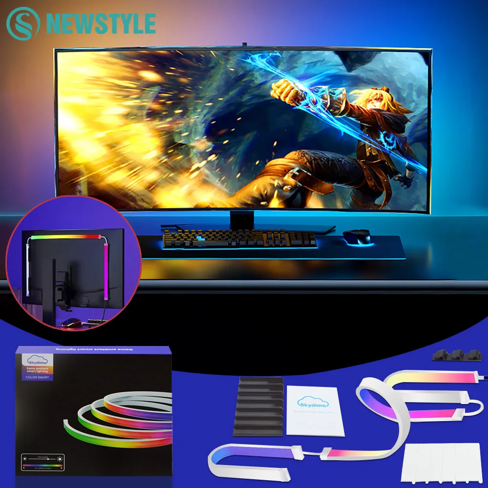 Inteligentna listwa LED do gier Podświetlenie monitora komputerowego Listwa synchronizacyjna Światło RGB Listwa świetlna Ekran USB Lampa do gier do sypialni