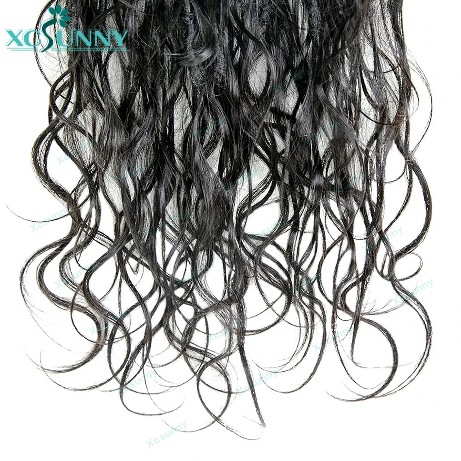 Pré Looped onda do corpo Crochet Boho Locs com cachos, Trança sem nós, Deusa Locs com cabelo humano, Encaracolado Termina