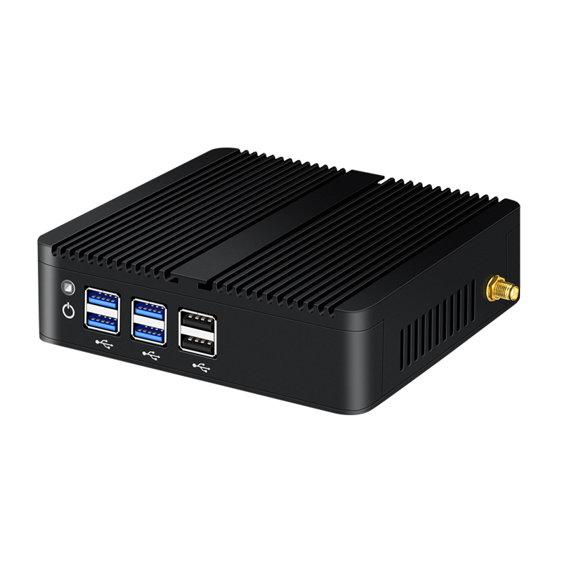 Helorpc Mini PC Industrial sin ventilador Inter Core i3/i5/i7 procesador con 4xUSB3.0 4xUSB2.0 HDMI VGA compatible con computadora WIN10 LINUX