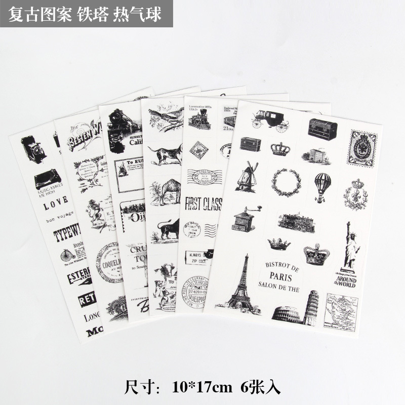 6 ピース/ロット韓国防水漫画かわいい透明 Diy 装飾ステッカーハンドアカウントステッカーかわいいプラスチックカップステッカー