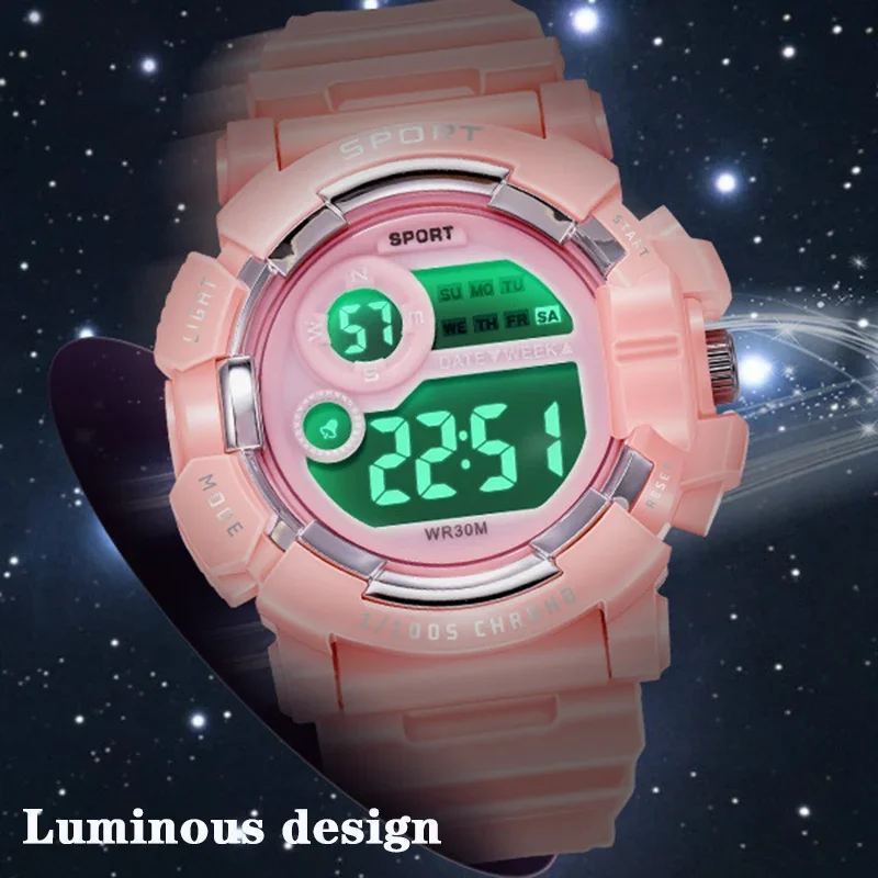Relojes deportivos para niños, reloj deportivo luminoso resistente al agua para estudiantes, reloj despertador multifunción, reloj de pulsera electrónico para niños y niñas, regalos