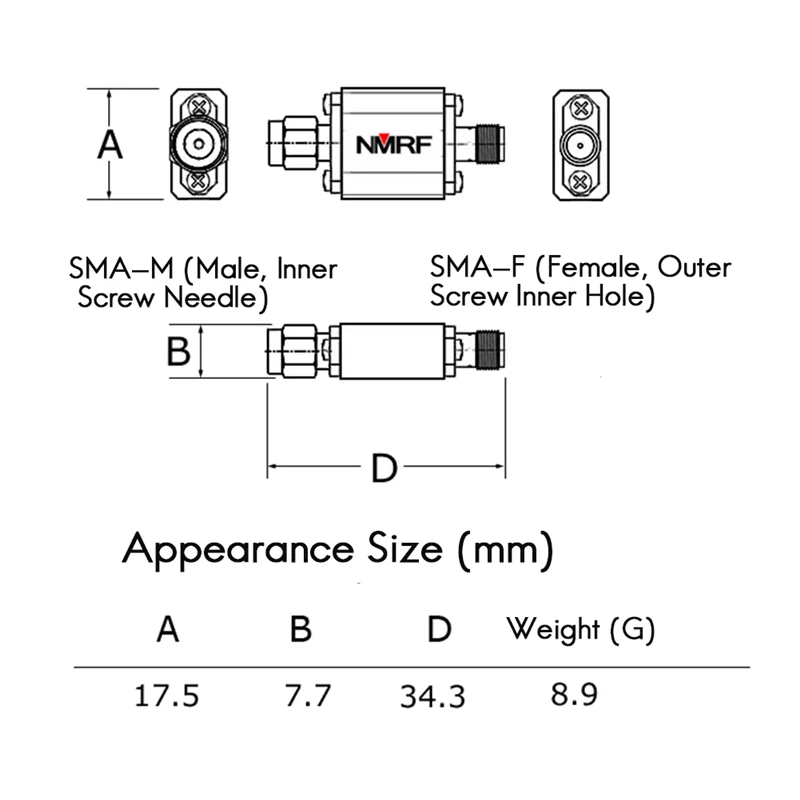A19E-WFB-5060 5.8G(5000-6000Mhz)UWB Broadband 5060MHZ Bandpass Filter