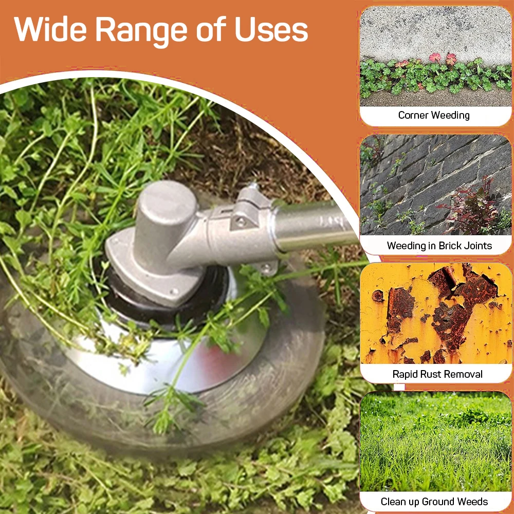 Upgrade 6/10 Inch Weed Brush Cutter Grass Head Lawn Mower Universal Rotary Wire Wheel Brush Disc Garden Trimmer Head Cutter Tool