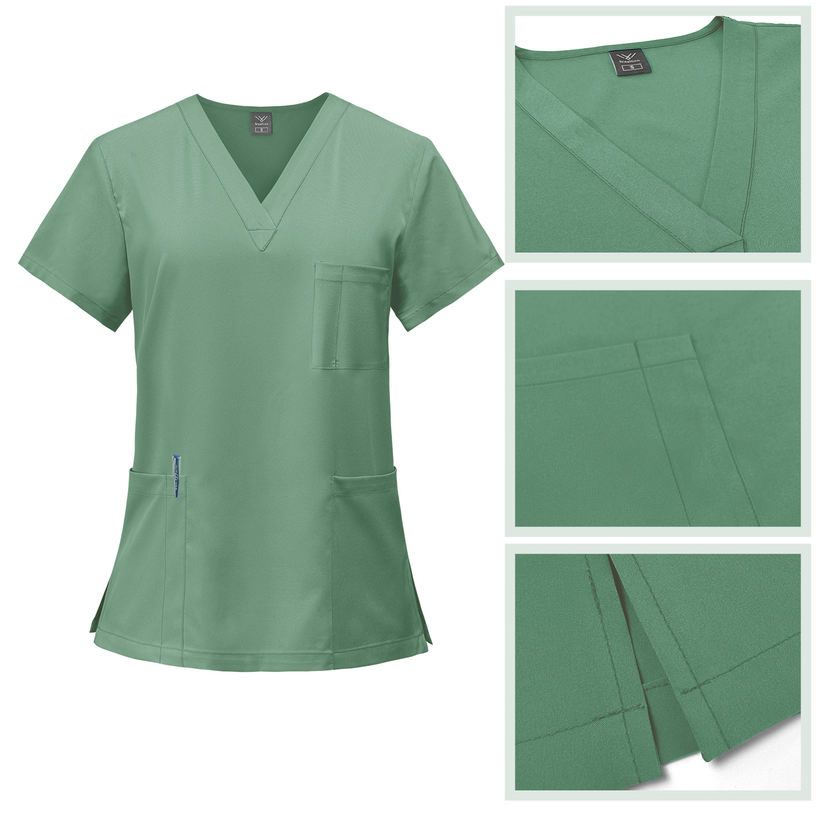 Medical Scrubs Bulk Order - Anti-Microbial Jogger Sets for Surgery/Dental/Vet/SPA/Pharmacy Multi-Pocket Workwear with Pen Slot