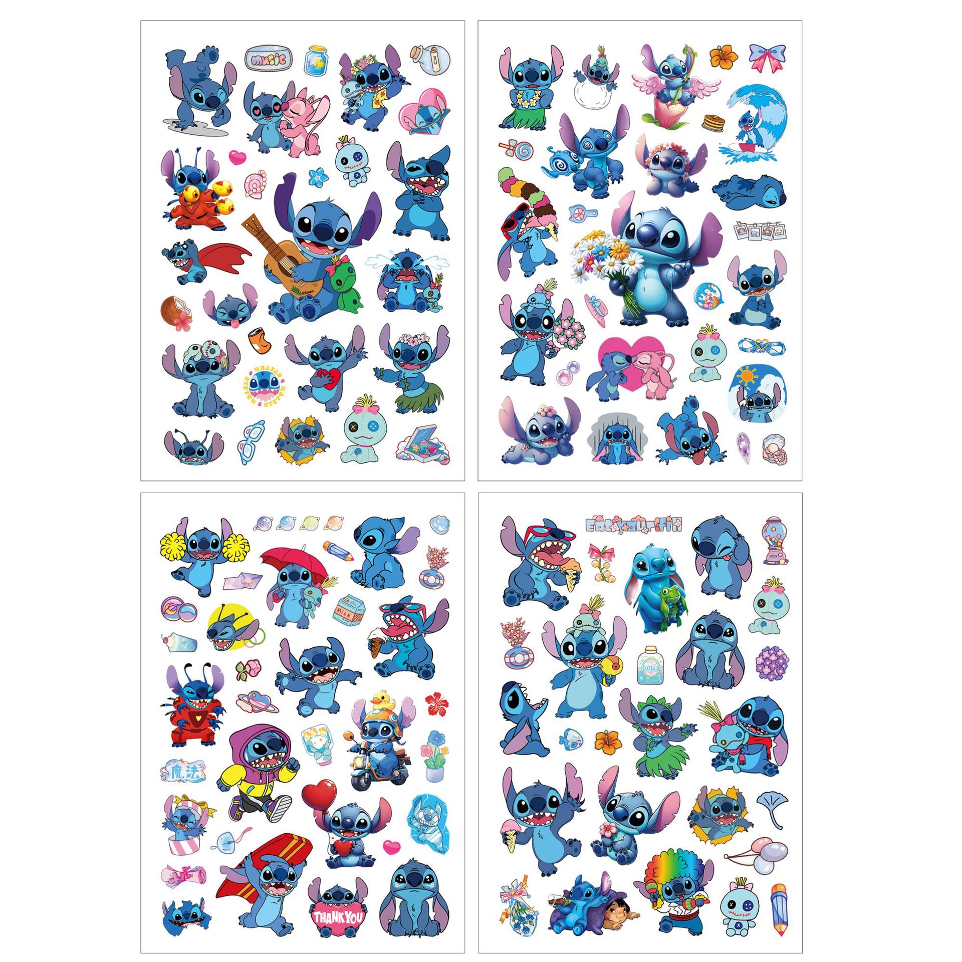 4Sheets Disney Cute Cartoon Lilo & Stitch Stickers DIY Diary Tattoo Stickers Stitch Birthday Party Decoration Fun Classic Toy