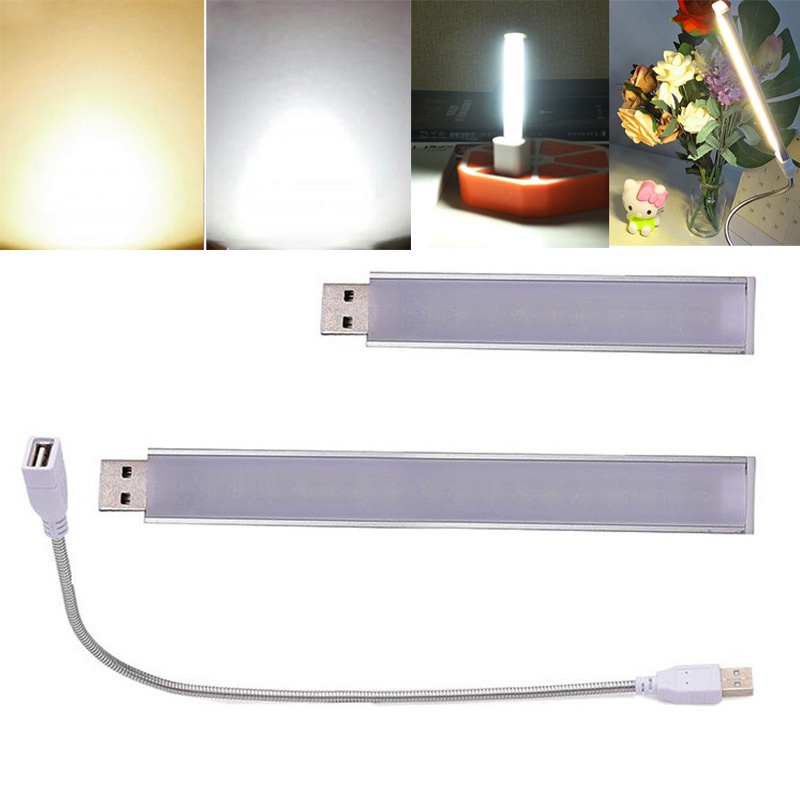 1 unidad portátil Mini 3/8/10/20/24 LED 5V USB DC lámpara blanca cálida lectura de libros luz nocturna iluminación para iluminación de ordenador