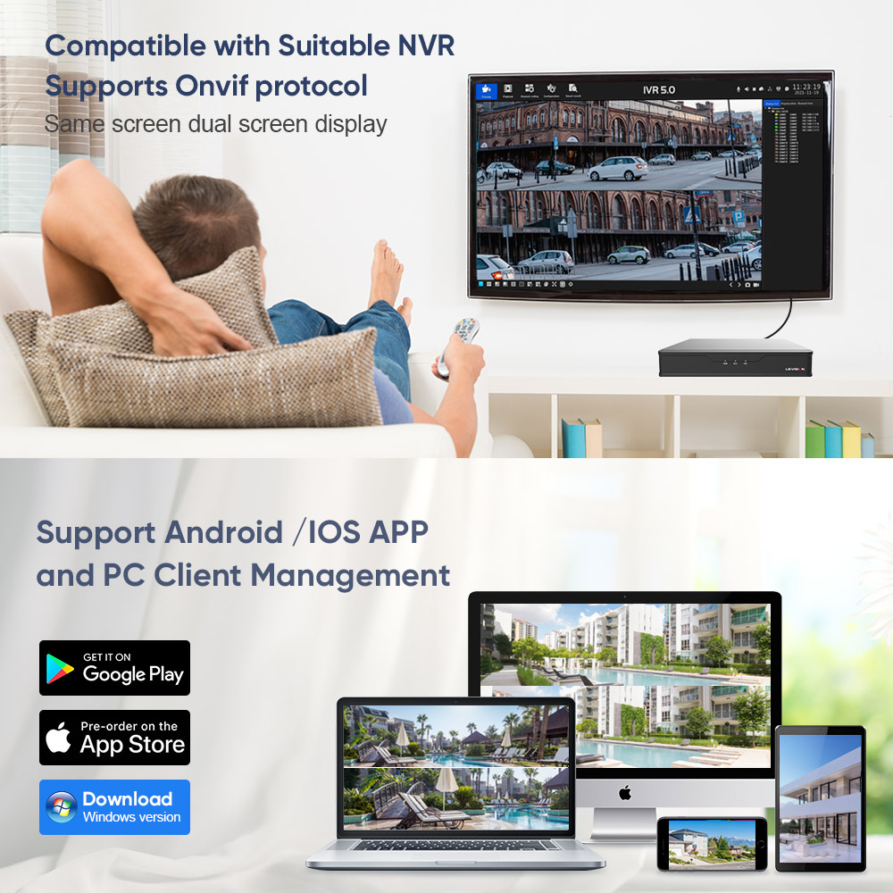 LS VISION 8MP Dual Screen Wifi Camera PTZ Color Night Vision Outdoor Security Protection CCTV IP Camera ICSee NVR P2P USB Cam