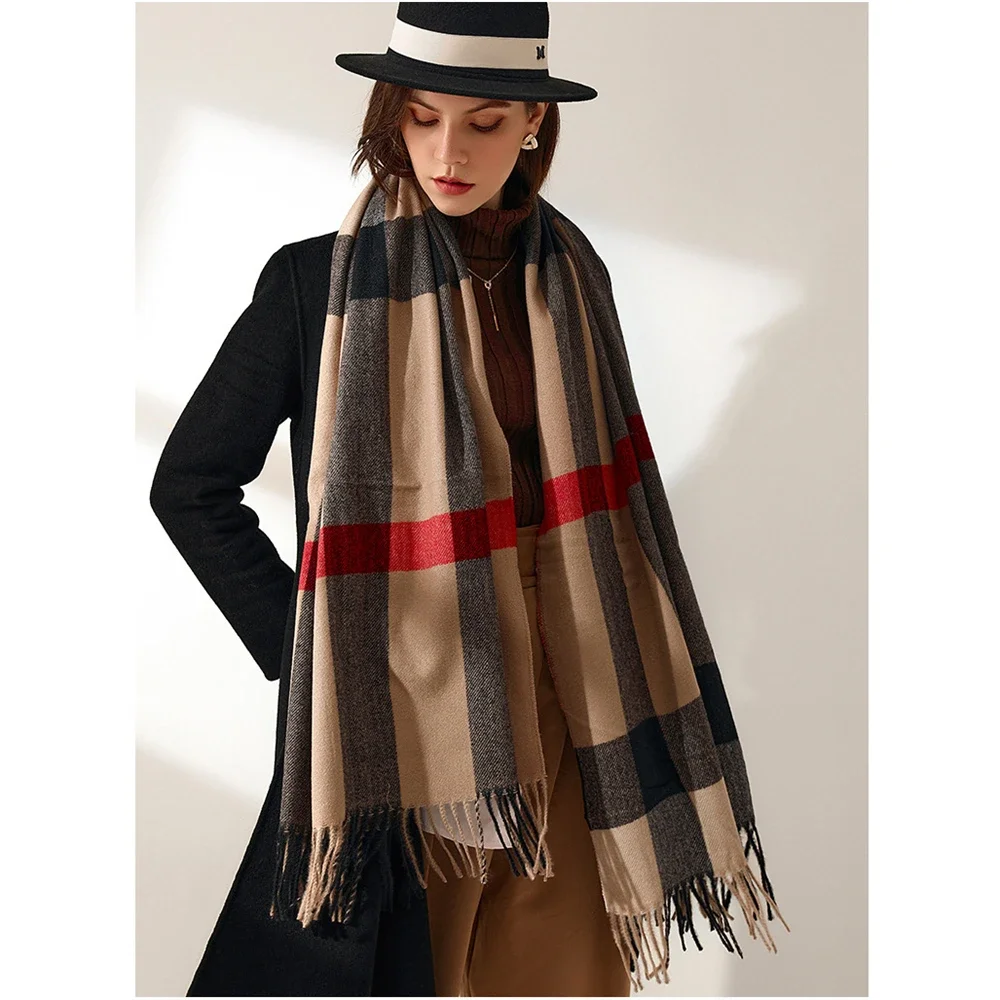 Dames Herfst Winter Sjaal Dame Kasjmier Gevoel Uitlaat Lente Herfst Grote Deken Klassieke Geruite Sjaal Zachte Warme Wrap Groothandel