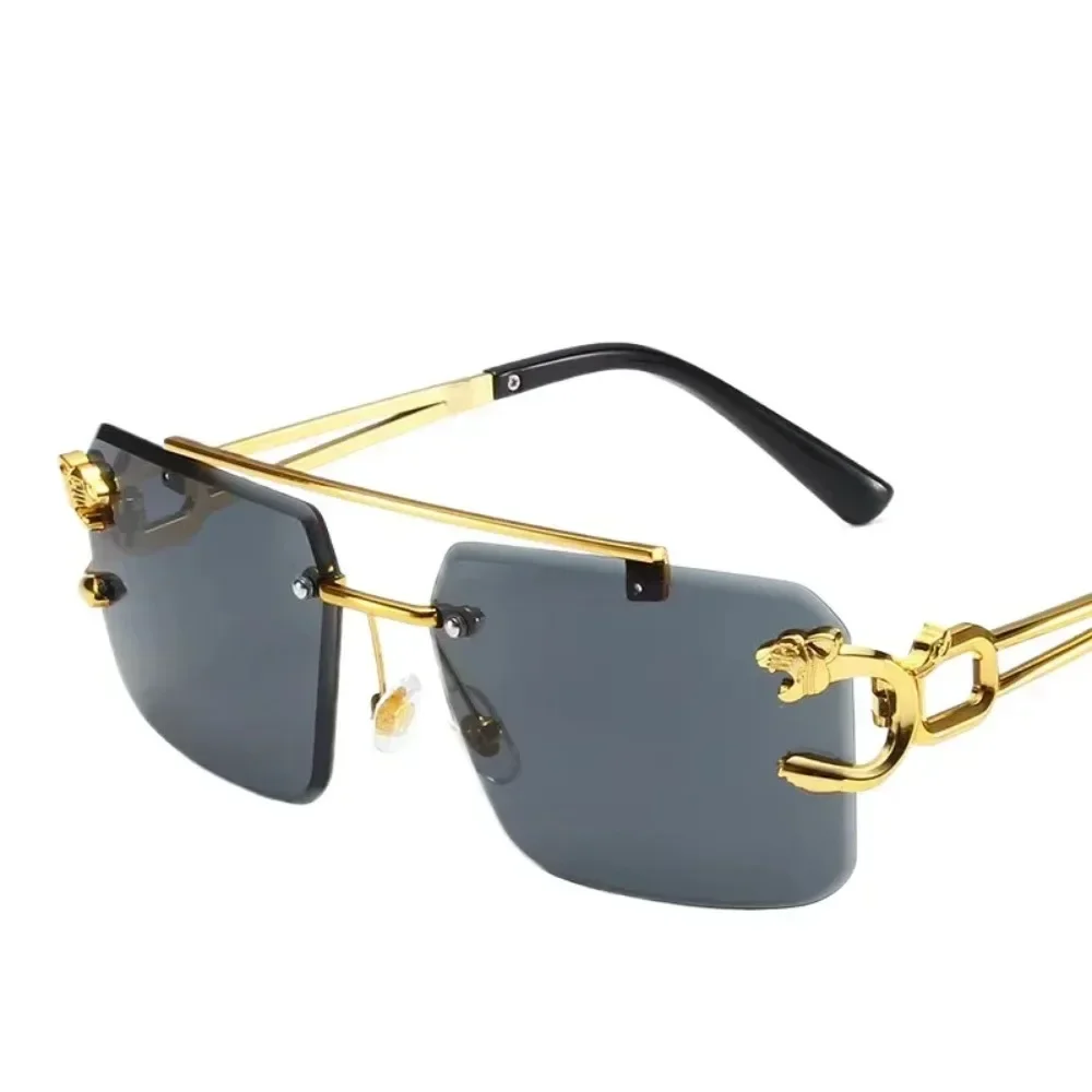Rahmenlose quadratische Sonnenbrille, modische Sonnenbrille für Damen, europäische und amerikanische bunte Sonnenbrille