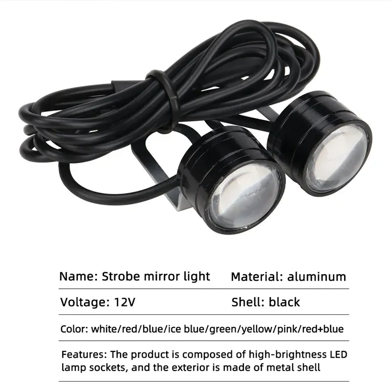 2pcs รถจักรยานยนต์แฟลช Strobe Eagle Eye รถจักรยานยนต์ Daytime Running Light หมอกโคมไฟไฟหน้า Moto อุปกรณ์เสริม